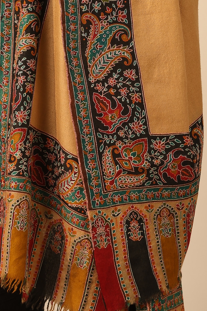Light Brown Handmade Pashmina Shawl by Dusala Men at Pernia's Pop Up Shop