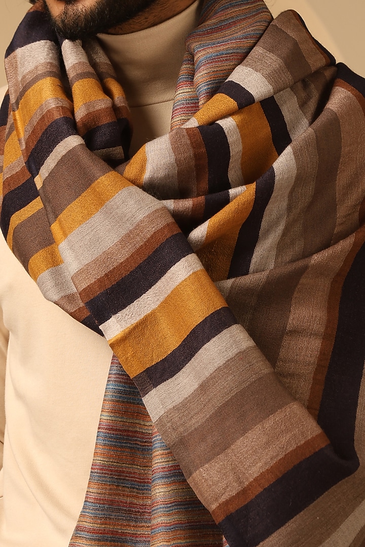Multi-Colored Cashmere Fine Wool Shawl by Dusala Men at Pernia's Pop Up Shop
