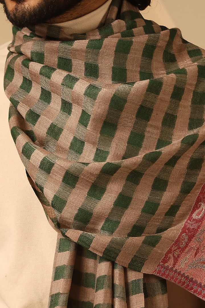 Multi-Colored Cashmere Fine Wool Stole by Dusala Men at Pernia's Pop Up Shop