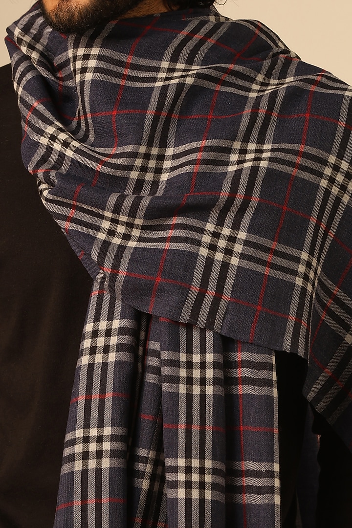 Dark Grey Cashmere Fine Wool Stole by Dusala Men at Pernia's Pop Up Shop