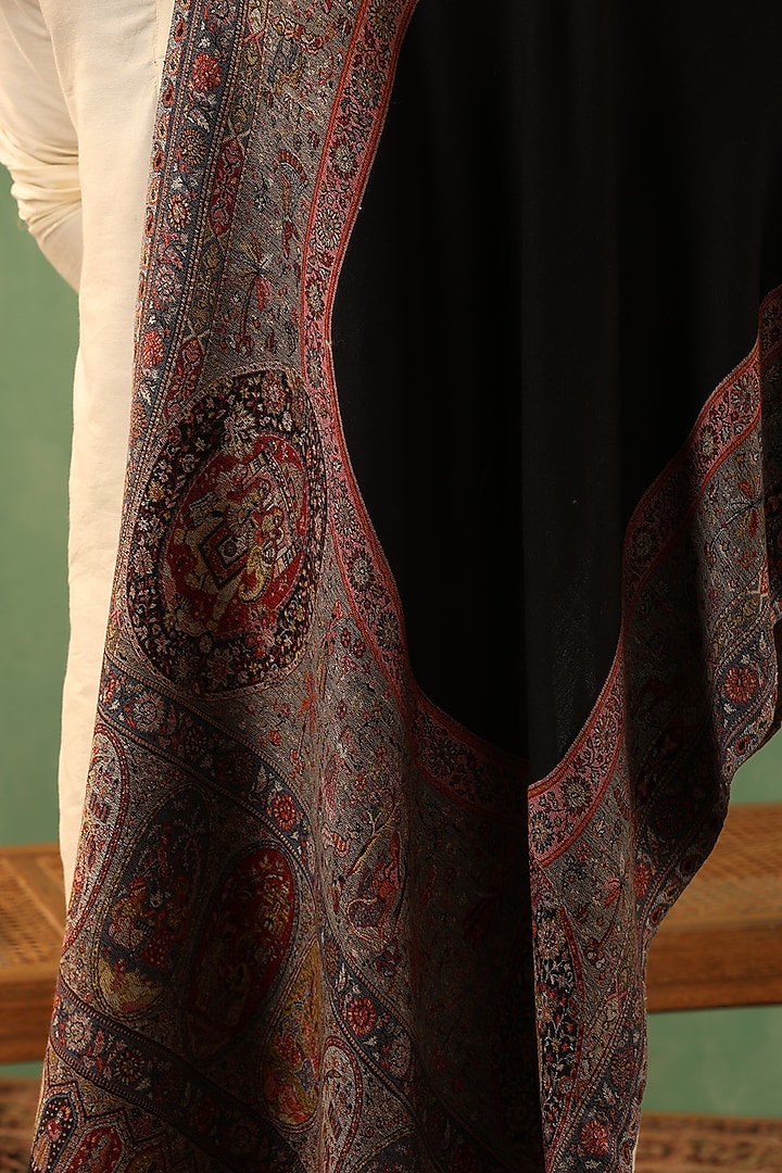 Black Cashmere Fine Wool Stole by Dusala Men at Pernia's Pop Up Shop
