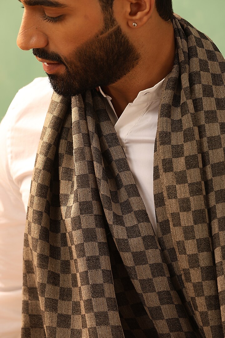 Black Cashmere Fine Wool Stole by Dusala Men at Pernia's Pop Up Shop