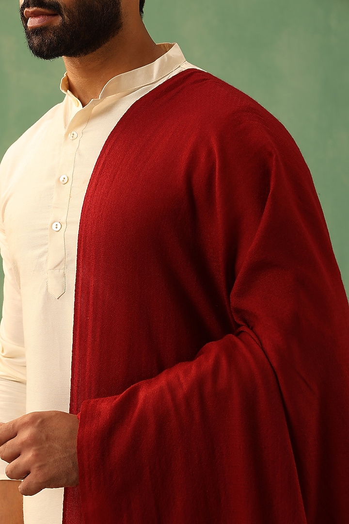 Red Pashmina Stole by Dusala Men at Pernia's Pop Up Shop