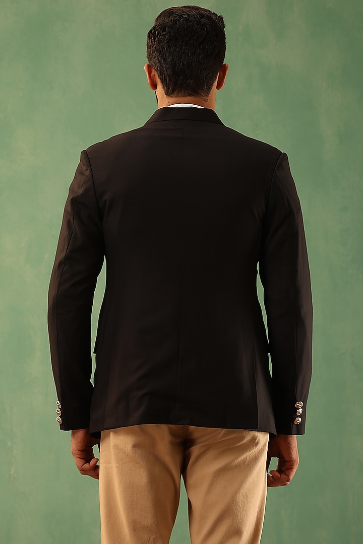 Black Wool Blend Blazer by Dusala Men at Pernia's Pop Up Shop