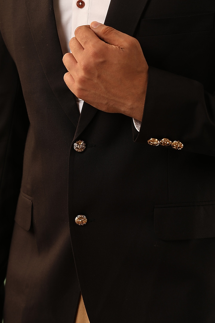 Black Wool Blend Blazer by Dusala Men at Pernia's Pop Up Shop