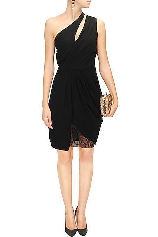 Black one-shoulder dress by Dauphine