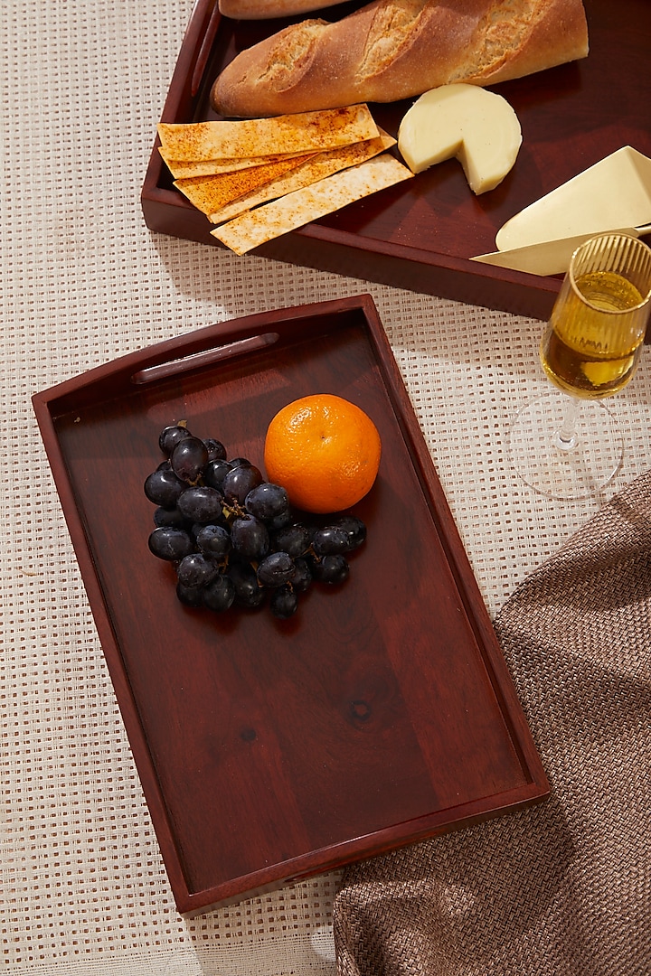 Brown Wooden Serving Trays by Dune Homes