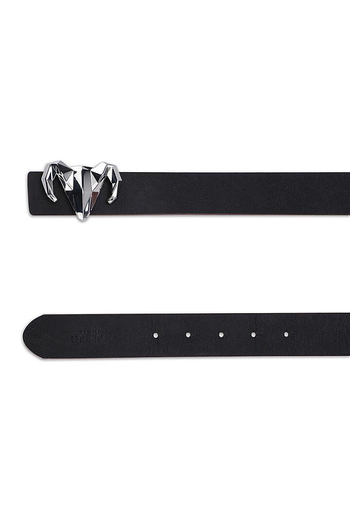 Black & Brown Italian Calf Leather Reversible Belt by Dusala Men at Pernia's Pop Up Shop