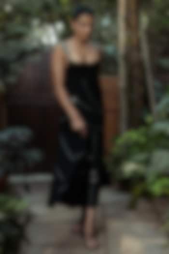 Black Cotton Linen Maxi Summer Dress by DVAI at Pernia's Pop Up Shop