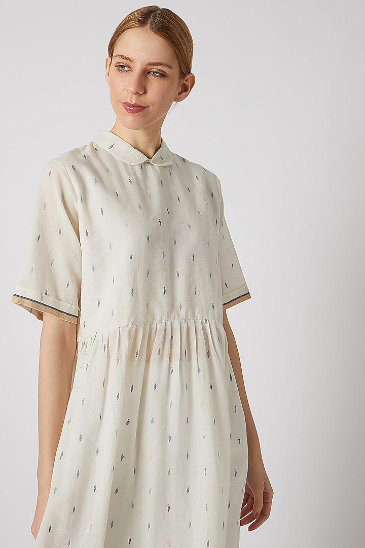 Off White Tunic With Box Sleeves by DVAA at Pernia's Pop Up Shop