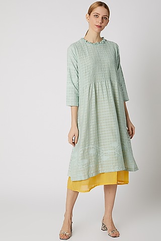 Teal Blue Ruffled Dress by DVAA