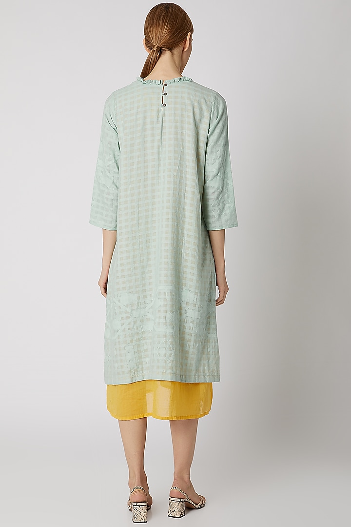 Teal Blue Ruffled Summer Dress by DVAA at Pernia's Pop Up Shop