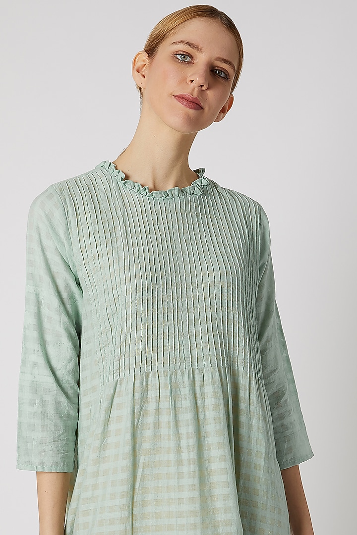 Teal Blue Ruffled Summer Dress by DVAA at Pernia's Pop Up Shop