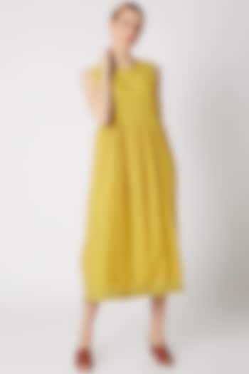Mustard Yellow Dress With Tassels by DVAA