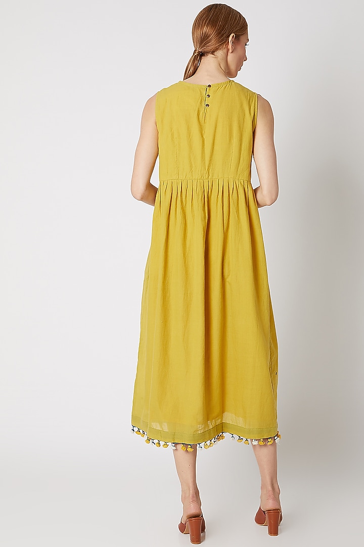 Mustard Yellow Summer Dress With Tassels by DVAA at Pernia's Pop Up Shop