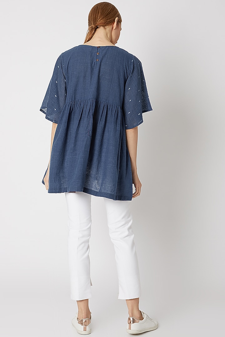 Indigo Blue Fit & Flared Top by DVAA at Pernia's Pop Up Shop