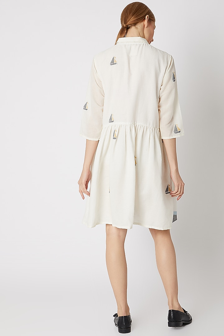 White Peter-Pan Collared Summer Dress by DVAA at Pernia's Pop Up Shop