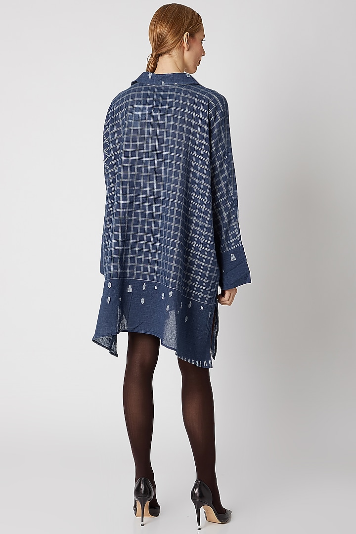Indigo Blue Boxy Shirt by DVAA at Pernia's Pop Up Shop