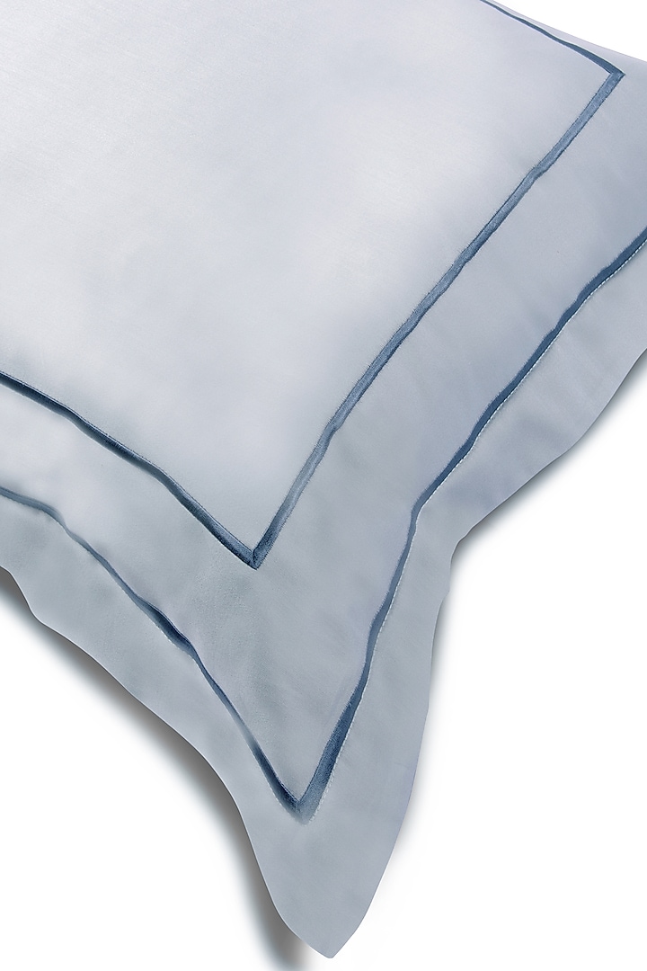 Silver Olive Cotton Embroidered Bed Sheet Set (Set of 3) by Veda Homes at Pernia's Pop Up Shop