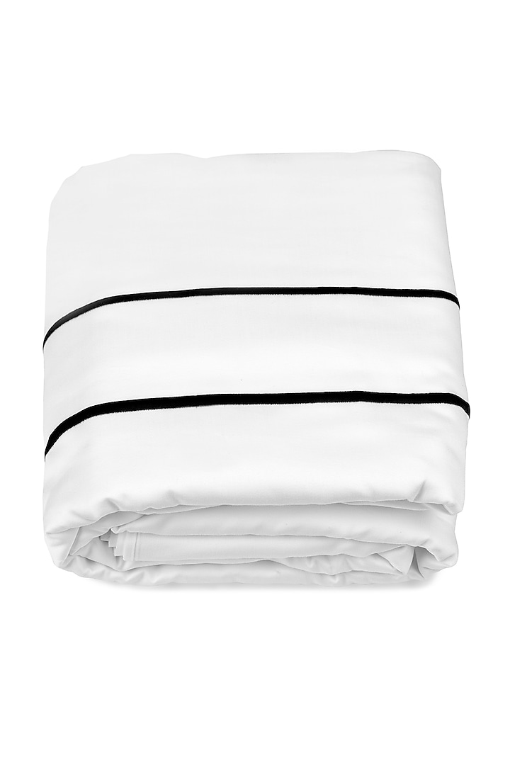 White Embroidered Duvet Cover by Veda Homes