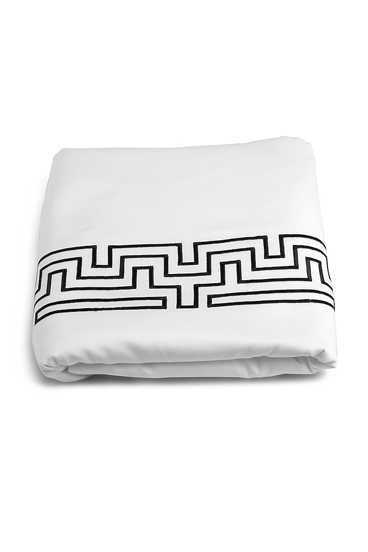 White Cotton & Satin Duvet Cover by Veda Homes at Pernia's Pop Up Shop