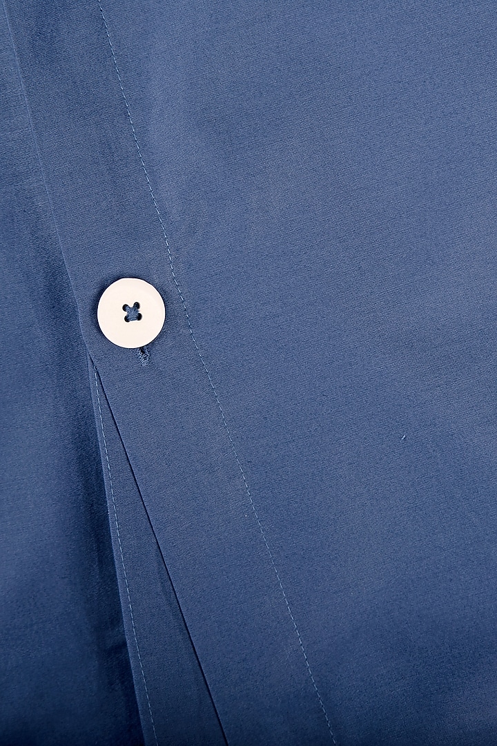 Moonlight Blue Cotton & Satin Duvet Cover by Veda Homes at Pernia's Pop Up Shop