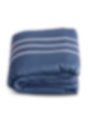 Moonlight Blue Duvet Cover With Satin Finish by Veda Homes