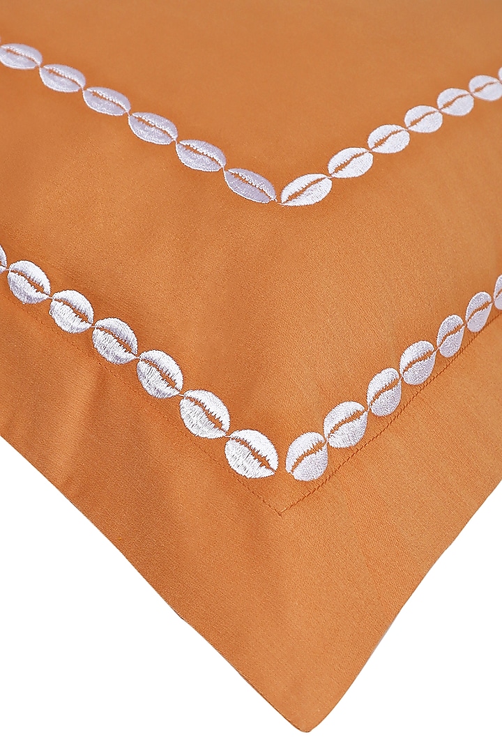 Copper Gold Satin Embroidered Bedsheet Set by Veda Homes at Pernia's Pop Up Shop