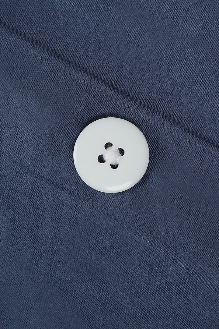 Moonlight Blue Satin Thread Embroidered Duvet Cover by Veda Homes at Pernia's Pop Up Shop
