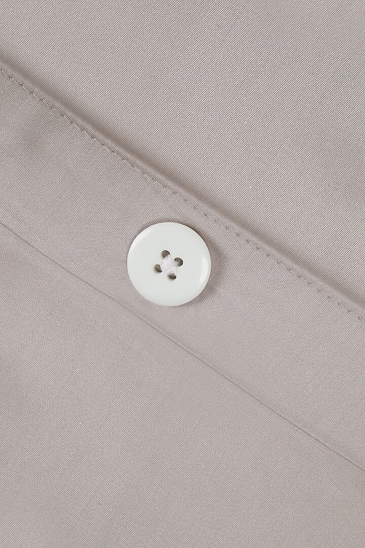 Modern Grey Satin Embroidered Duvet Cover by Veda Homes at Pernia's Pop Up Shop