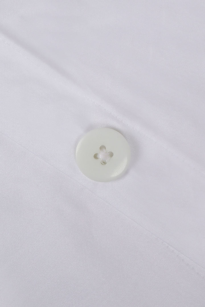 White Satin Embroidered Duvet Cover by Veda Homes at Pernia's Pop Up Shop