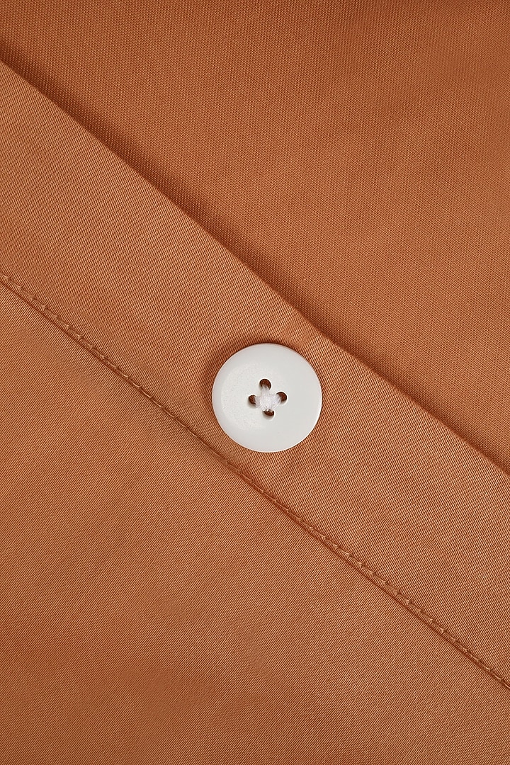 Copper Gold Satin Embroidered Duvet Cover by Veda Homes at Pernia's Pop Up Shop