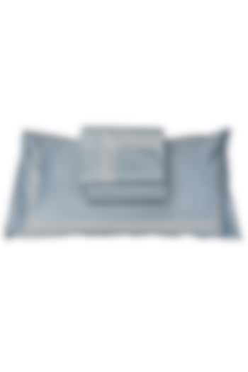 Powder Blue Cotton Bedsheet Set by Veda Homes