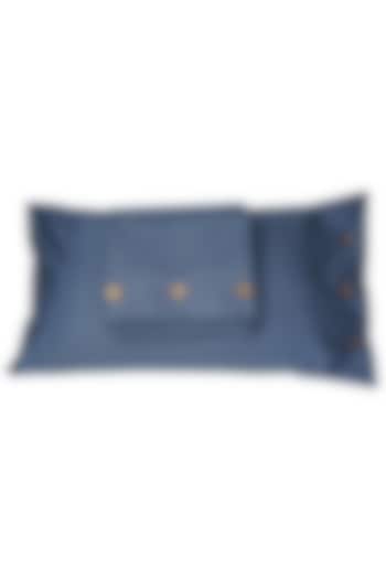 Moonlight Blue Cotton Bedsheet Set by Veda Homes at Pernia's Pop Up Shop