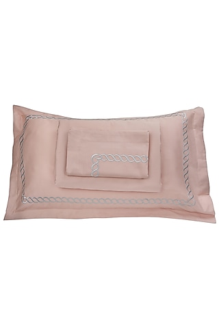 Coral Peach Cotton Bedsheet Set by Veda Homes