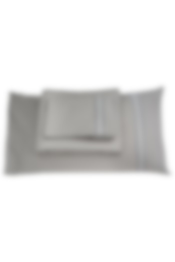 Modern Grey Cotton Bed Sheet Set by Veda Homes