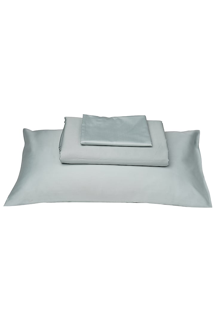 Frosty Green Cotton Bedsheet Set by Veda Homes