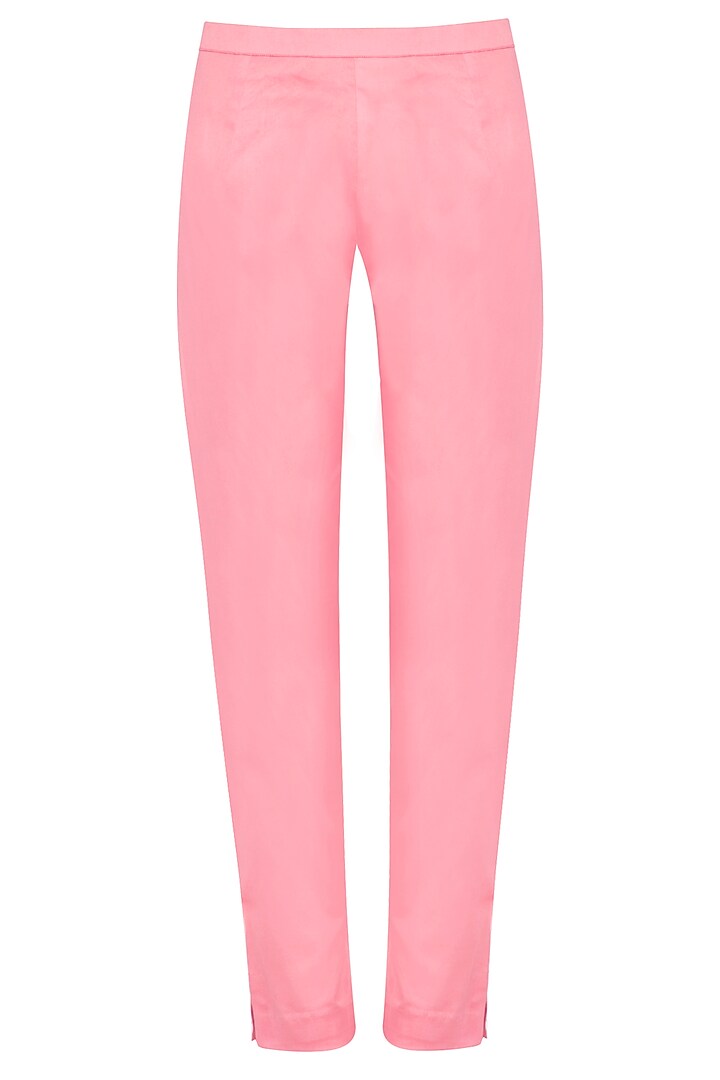 Pink Embroidered Angrakha Kurta With Pants by Devnaagri at Pernia's Pop Up Shop