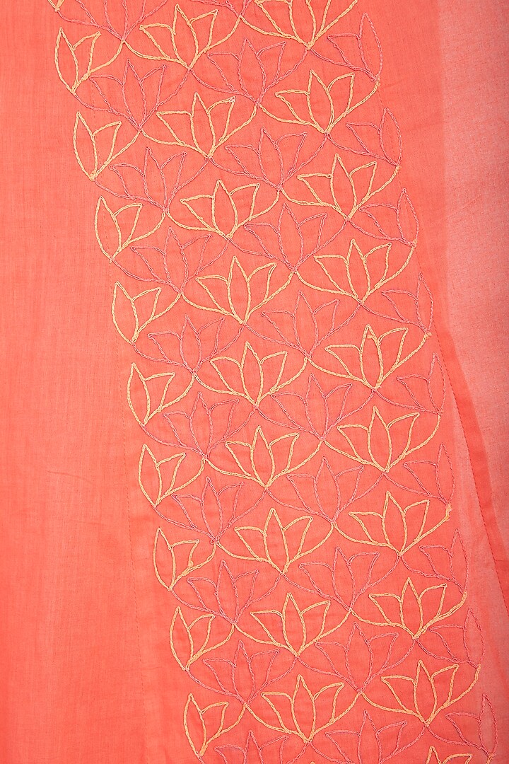 Coral Embroidered & Digital Printed Angrakha Set by Devnaagri at Pernia's Pop Up Shop