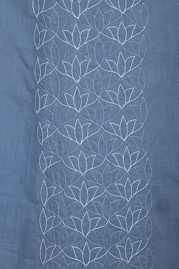 Blue Embroidered & Digital Printed Angrakha Set by Devnaagri at Pernia's Pop Up Shop