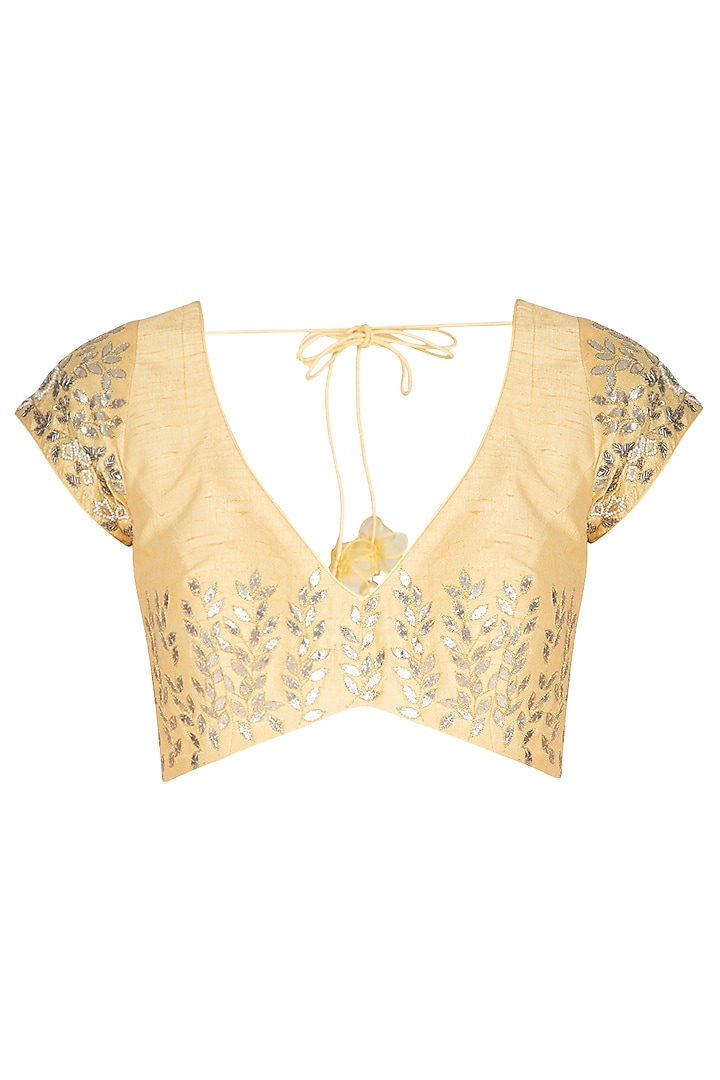 Yellow Embroidered Reception Saree Set by Devnaagri at Pernia's Pop Up Shop