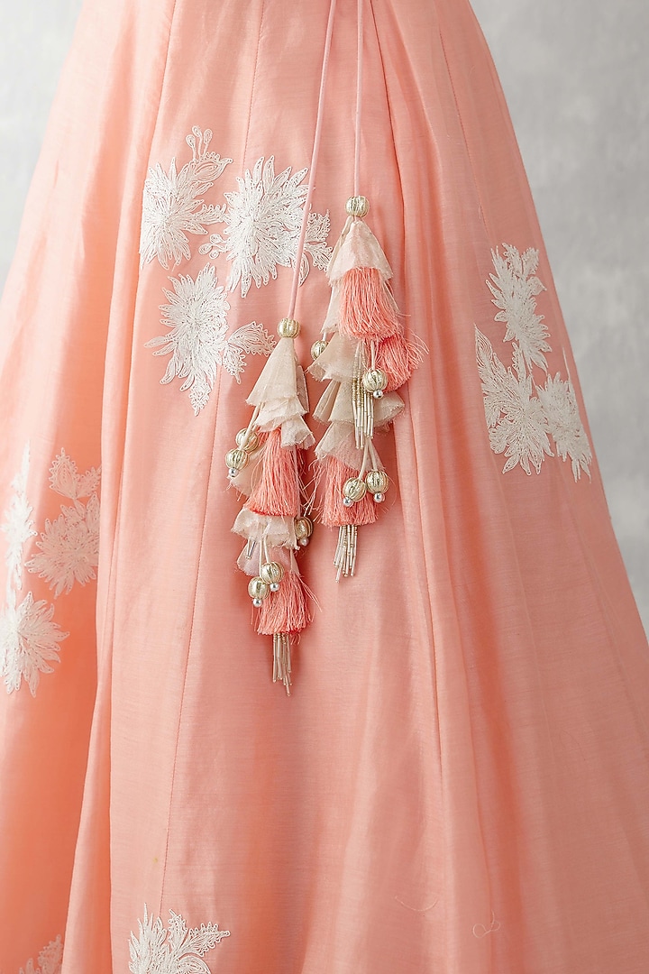 Pink Chanderi Embroidered Wedding Lehenga Set by Devnaagri at Pernia's Pop Up Shop
