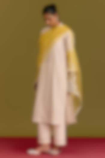 Ivory Silk Chanderi Dori Embroidered Kurta Set by Devnaagri at Pernia's Pop Up Shop