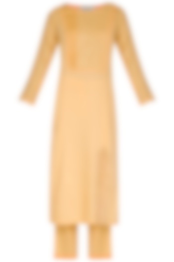 Mango Yellow Printax Solid Kurta