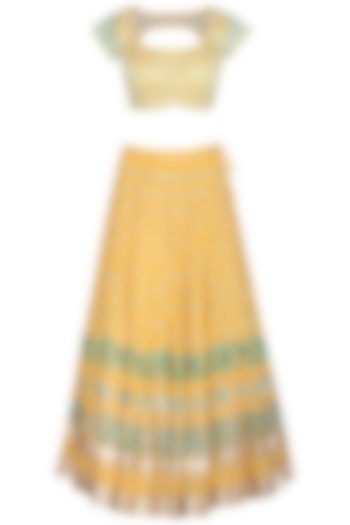 Yellow Embroidered Lehenga Set by Devnaagri