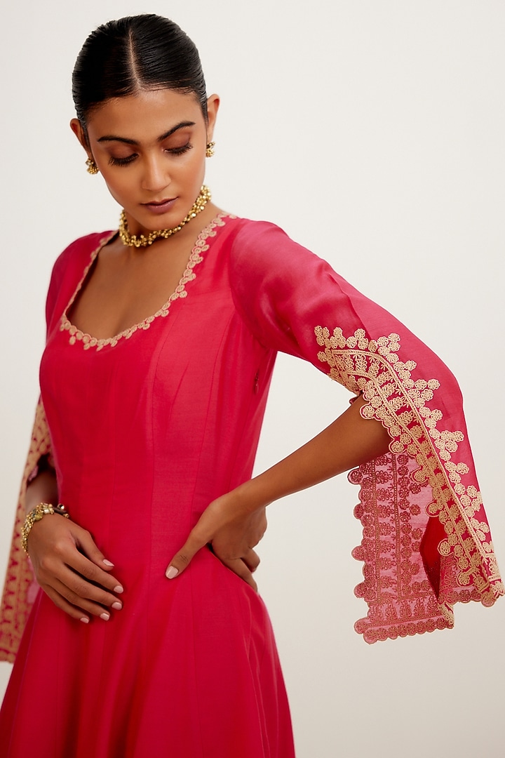 NOMADIC FUCHSIA PRINTED ANARKALI