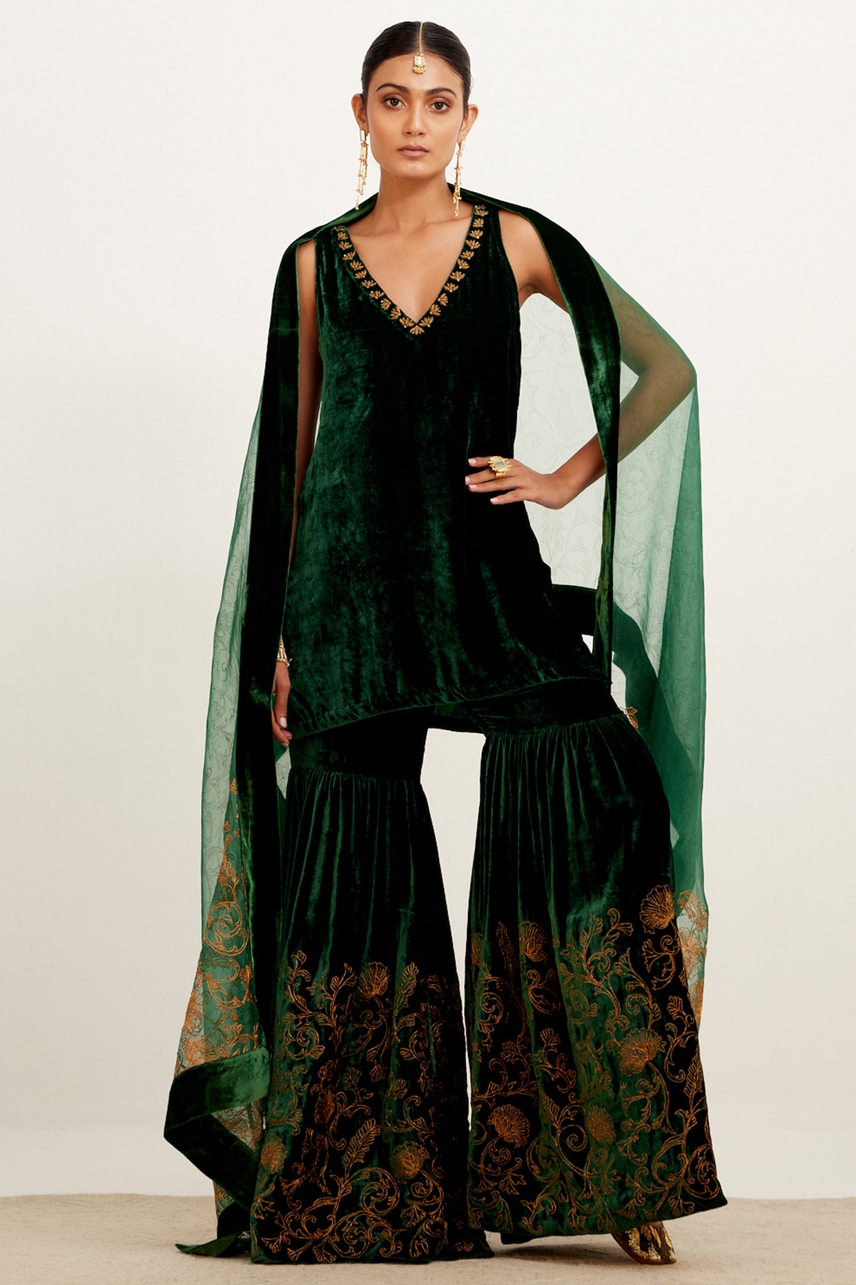 Velvet Sharara Suit 2024 • Anaya Designer Studio | Sarees, Gowns And  Lehenga Choli