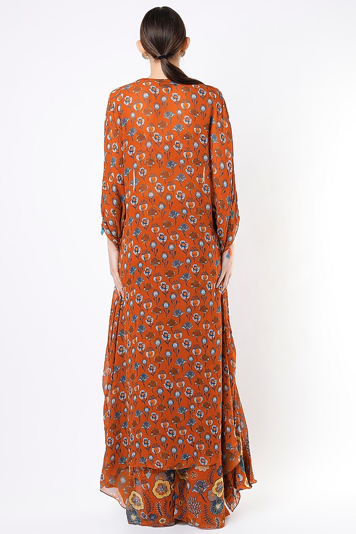 Rust Printed Pant Set by DiyaRajvvir at Pernia's Pop Up Shop