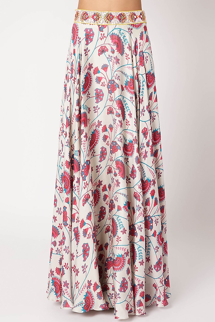 Pink Modal Satin Printed Wedding Lehenga Set by DiyaRajvvir at Pernia's Pop Up Shop