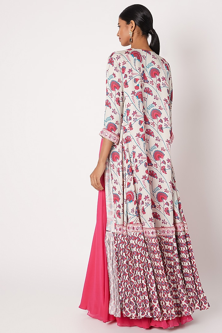 Pink Printed & Embroidered Wedding Sharara Set by DiyaRajvvir at Pernia's Pop Up Shop